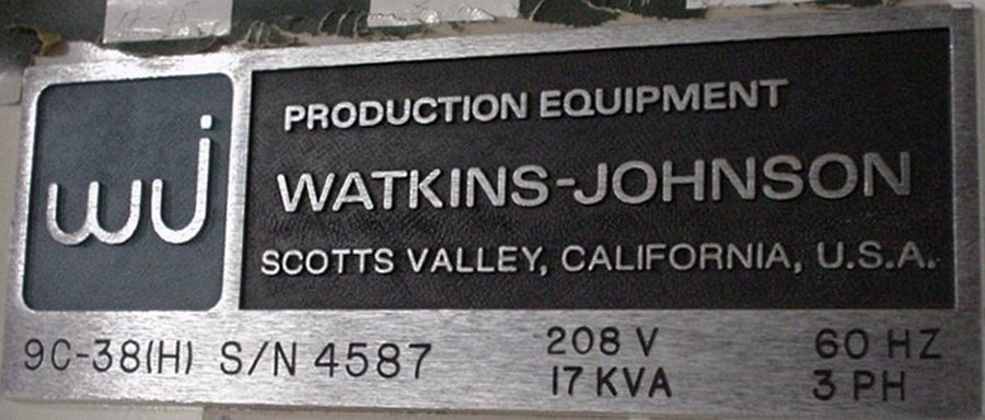 Watkins-Johnson Hydrogen belt furnace